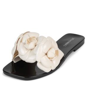 Jeffrey Campbell Jelly Black and Cream Thong Sandals!